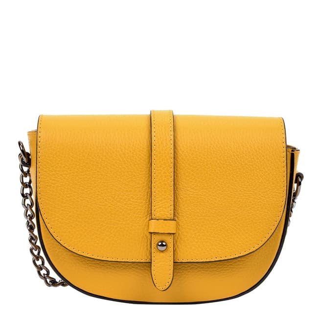 Sofia Cardoni Yellow Leather Crossbody Bag