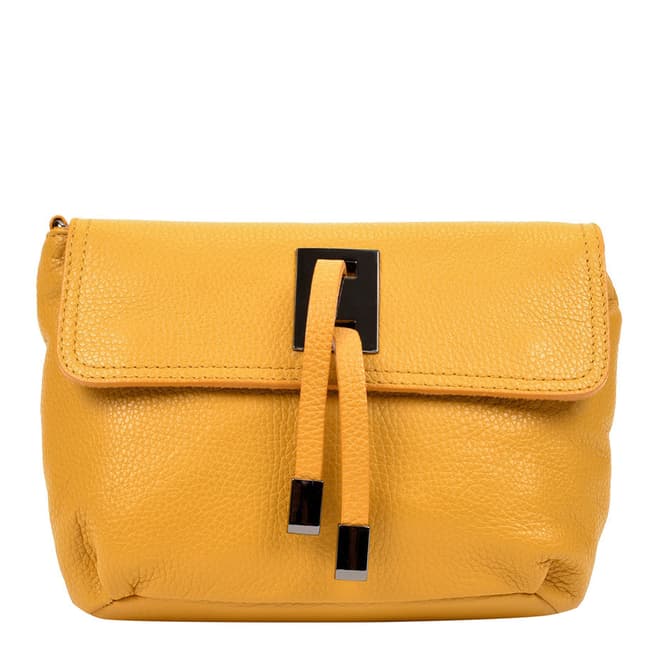 Sofia Cardoni Yellow Leather Shoulder Bag