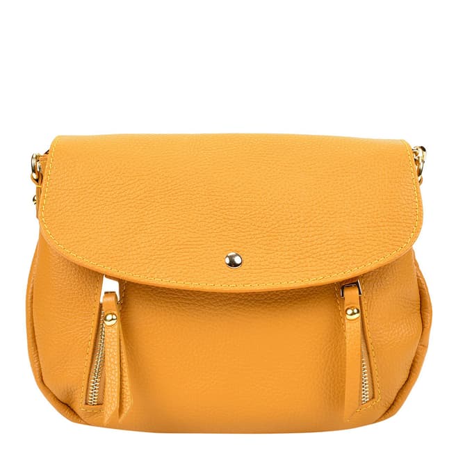 Sofia Cardoni Yellow Leather Crossbody Bag