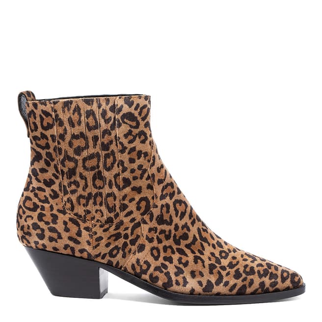 ASH Leopard Print Future Suede Ankle Boots