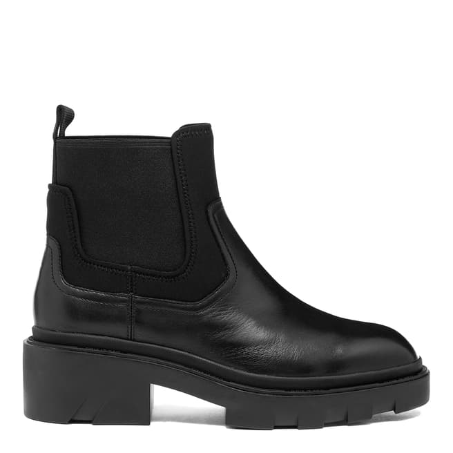 ASH Black Metro Leather Ankle Boots