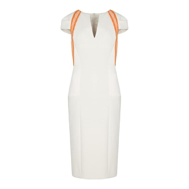 Amanda Wakeley Cream Fitted Sculpted Tailoring Dress