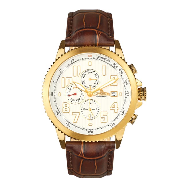 Richtenburg Men's Brown Leather Gold Watch