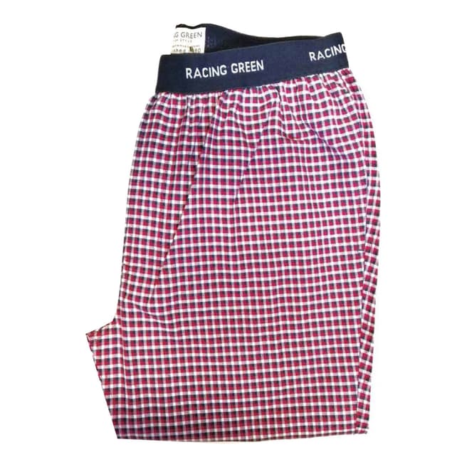 Racing Green Red Cotton Check Oxfrod Lounge Pant