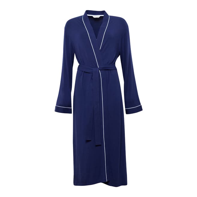 Cyberjammies Rosie Long Sleeve Dark Blue Knit Long Robe