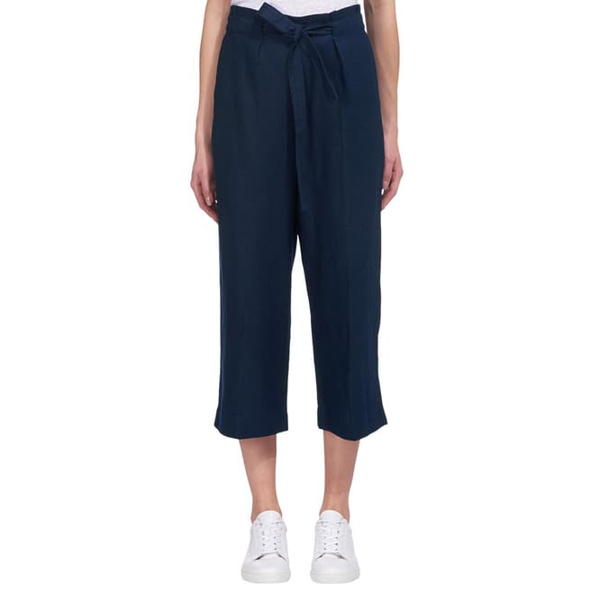 WHISTLES Navy Tie Waist Trousers