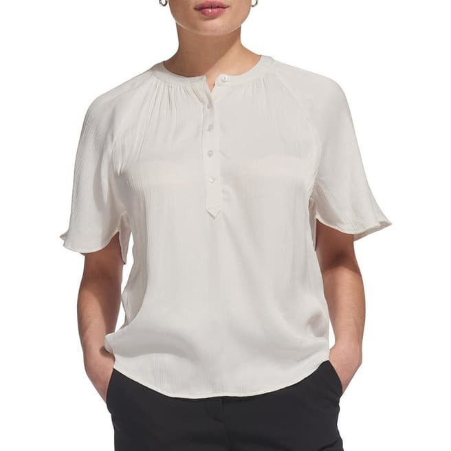 WHISTLES Ivory Paulina Textured Top