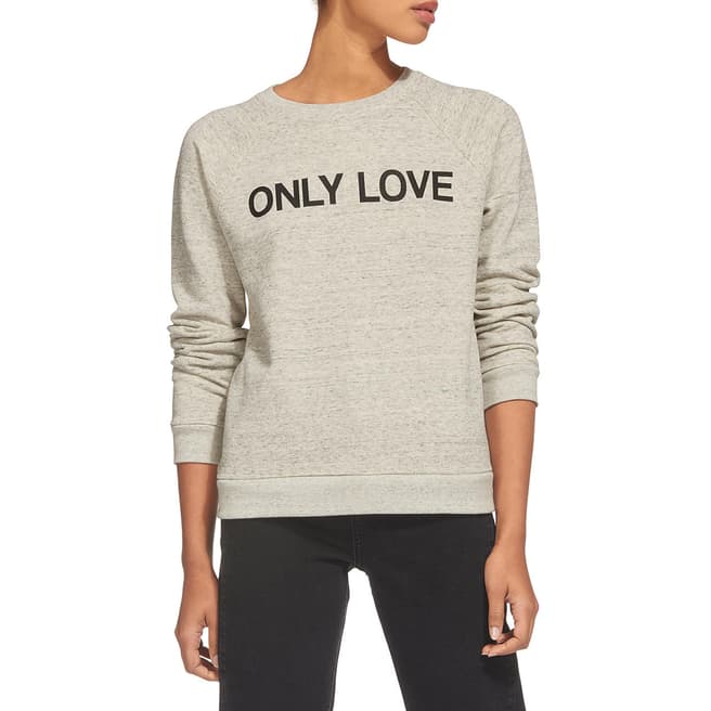 WHISTLES Grey Only Love Sweatshirt