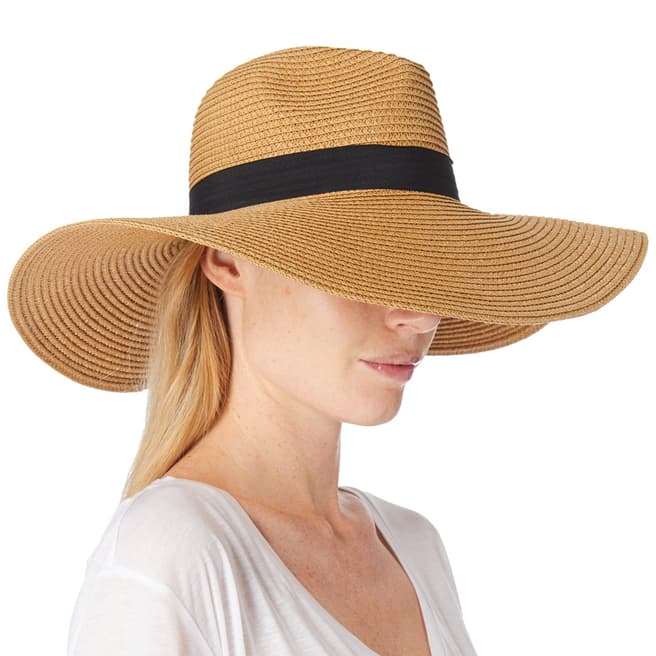 Laycuna London Beige Woven Sun Hat