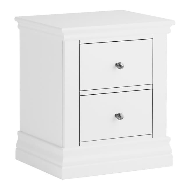 Home Boutique Toulouse 2 Drawer Bedside Cabinet, White
