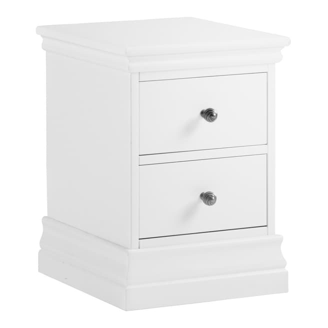 Home Boutique Toulouse Narrow Bedside Cabinet, White