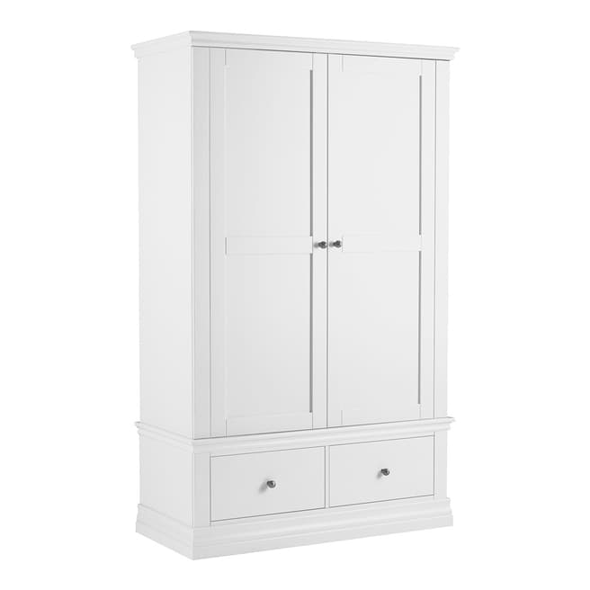 Home Boutique Toulouse Double Wardrobe with Drawers, White