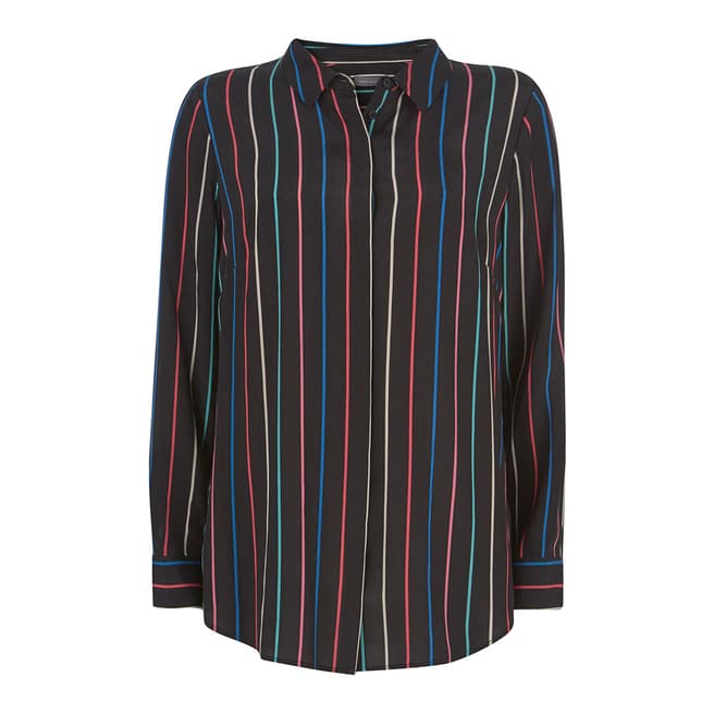 Mint Velvet Black/Multi Striped Shirt