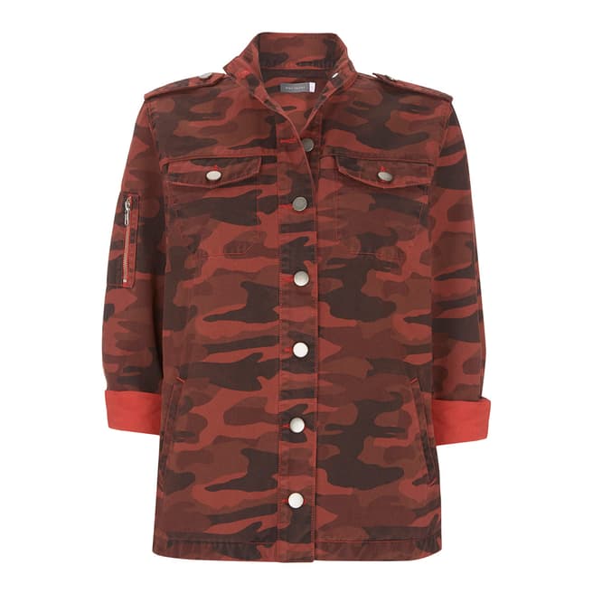 Mint Velvet Red Camouflage Cotton Jacket