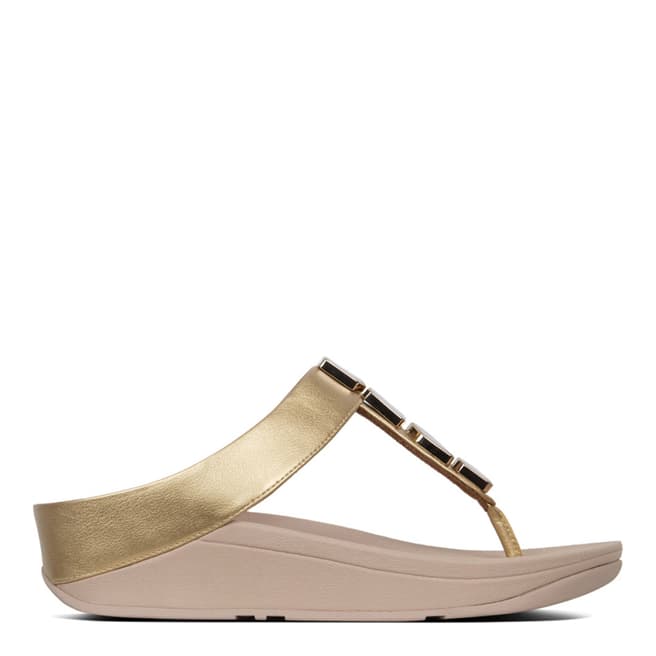 FitFlop Gold Fino Hexy Toe Thong Sandal