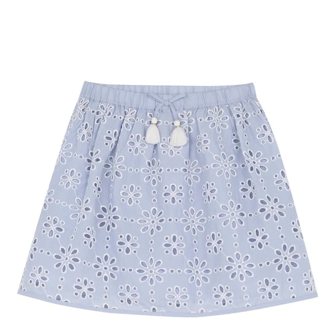 Mint Velvet Blue Broderie Skirt