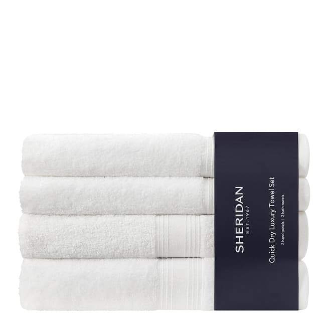 Sheridan Quick Dry Set of 4 Towels, White