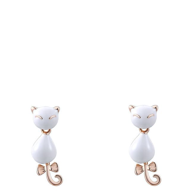 Ma Petite Amie Stud Cat Earrings with Swarovski Crystals