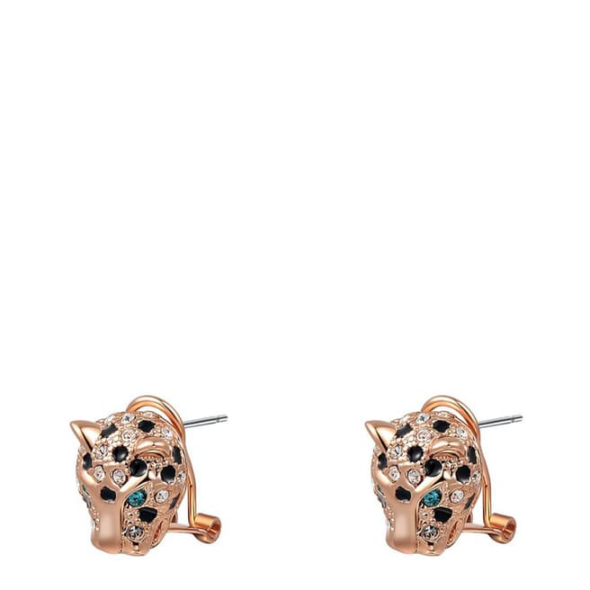 Ma Petite Amie Leopard Earrings with Swarovski Crystals