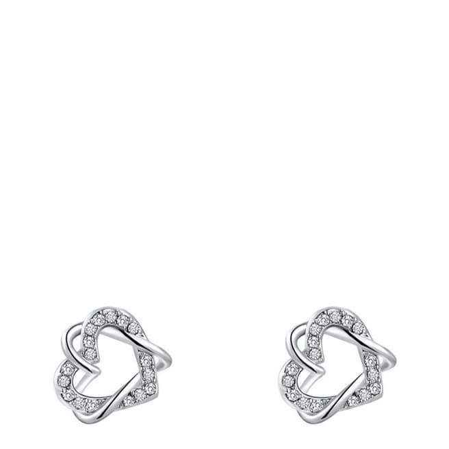 Ma Petite Amie Silver Twisted Earrings with Swarovski Crystals