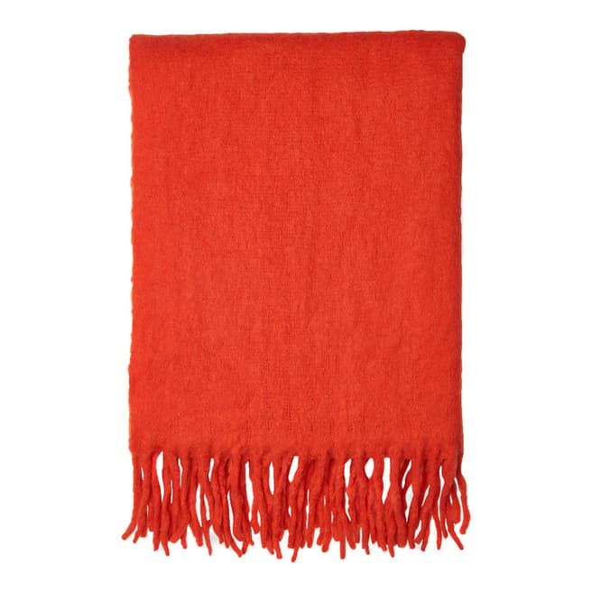 WHISTLES Red Open Weave Blanket Scarf