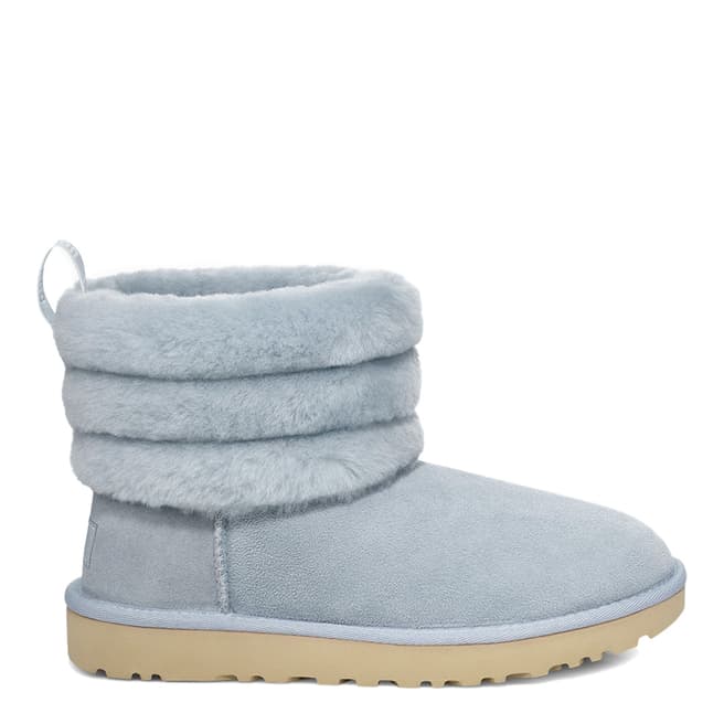 UGG Blue Classic Fluff Mini Quilted Logo Boot