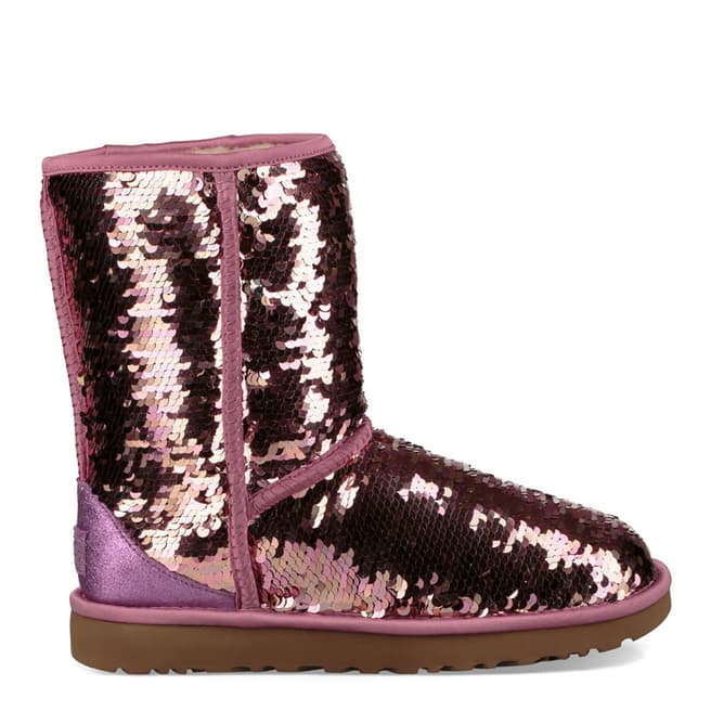 UGG Pink Classic Short Sequin Boot 