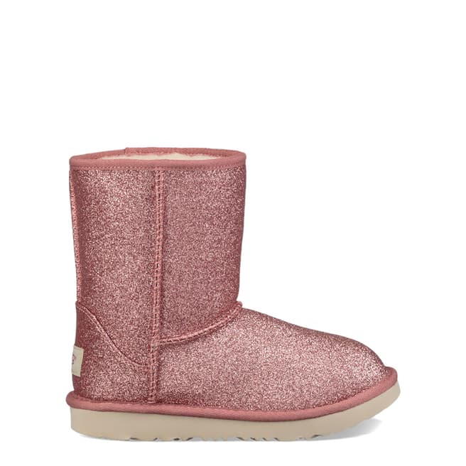 UGG Pink Classic Short II Glitter Boots