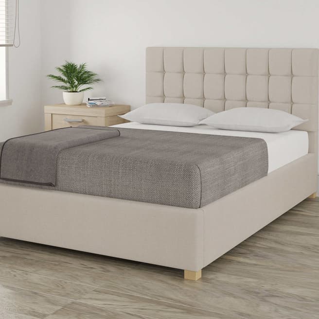 Aspire Furniture Aldgate Linen Fabric Ottoman Bed - Small Double (4') - Off White