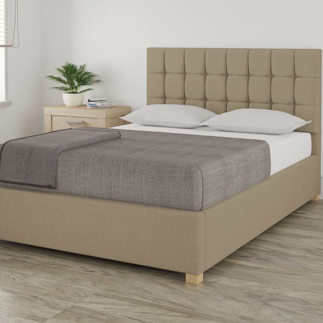 Aspire Furniture Aldgate Linen Fabric Ottoman Bed - Single (3') - Natural