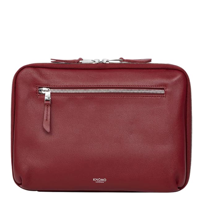 Knomo Burgundy Leather Mayfair Luxe Knomad Organiser 10.5 Inch