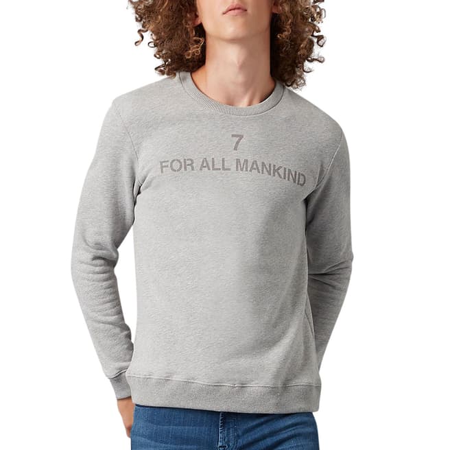 7 For All Mankind Grey Cotton Logo Sweatshirt