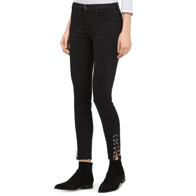 7 For All Mankind Black The Skinny Cropped Stretch Jeans