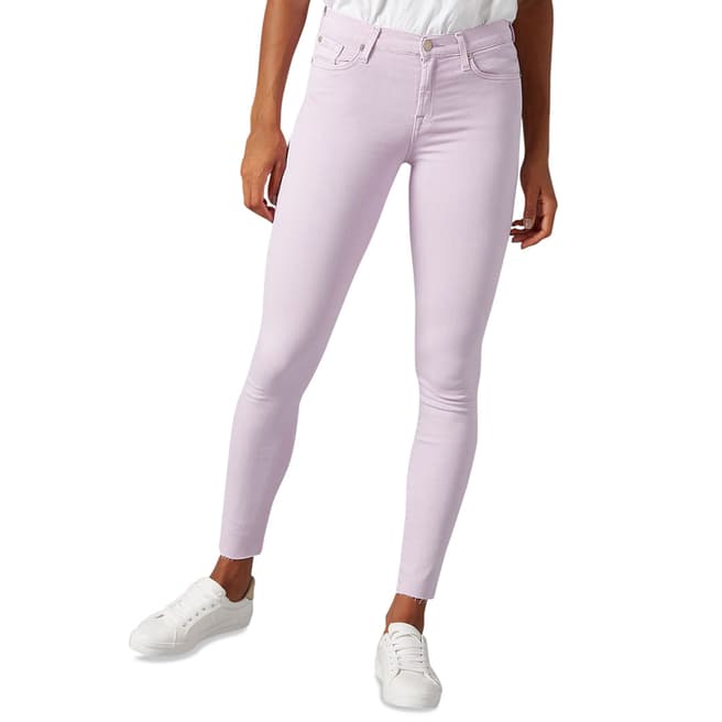 7 For All Mankind Lilac Skinny Stretch Crop Illusion Jeans