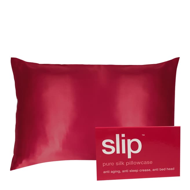 Slip Silk Housewife Pillowcase, Red