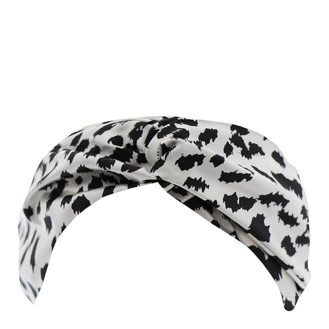Slip Silk Twist Headband, Black Leopard