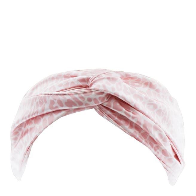 Slip Silk Twist Headband, Pink Snow Leopard