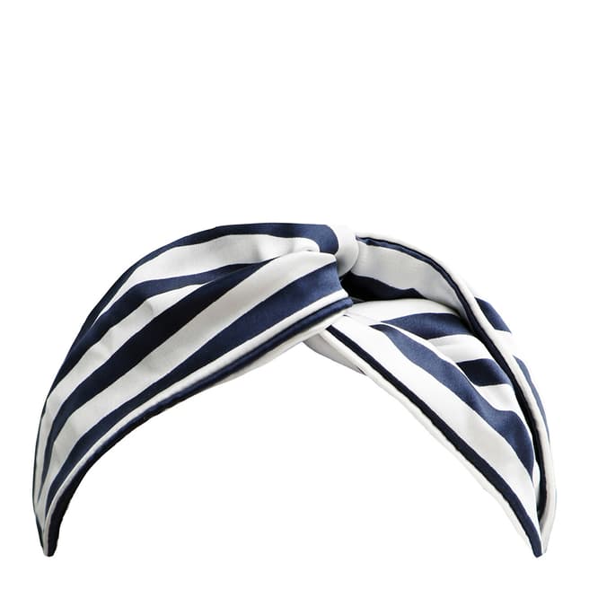 Slip Silk Twist Headband, Navy Stripe