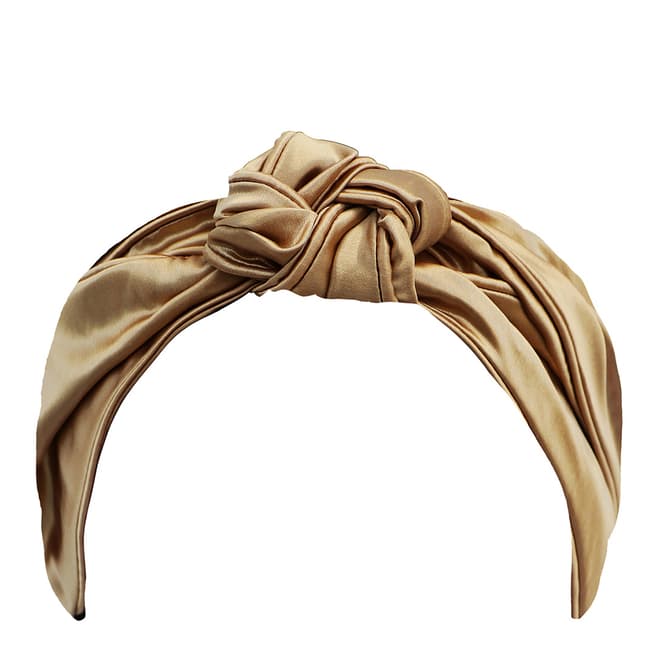 Slip Silk Knot Headband, Gold
