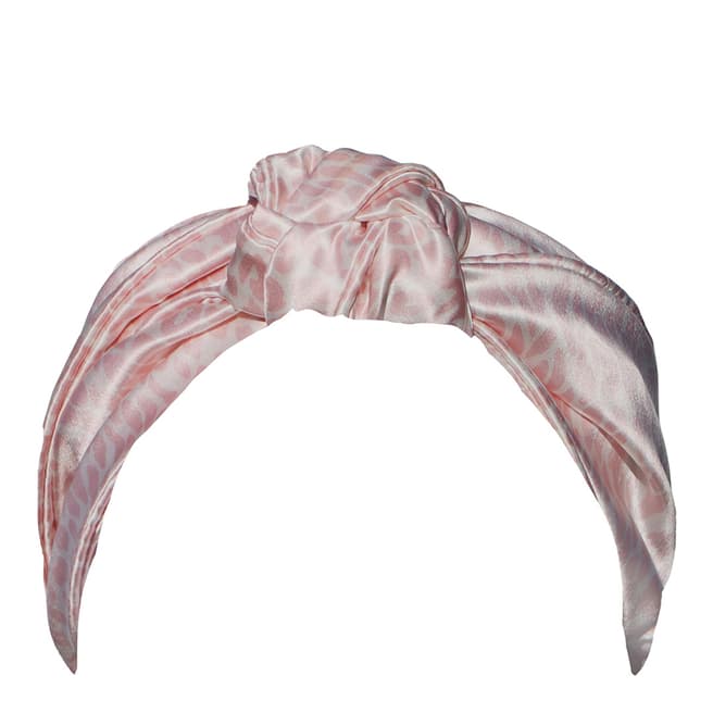 Slip Silk Knot Headband, Pink Snow Leopard
