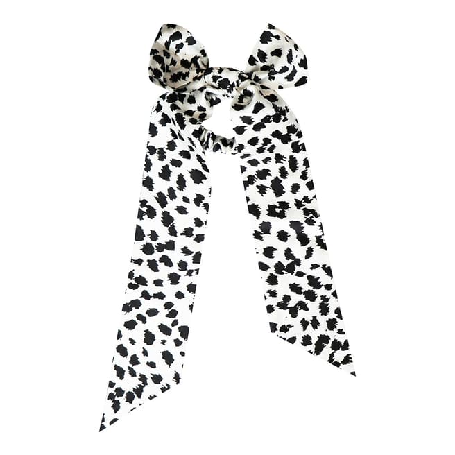 Slip Silk Ribbon & Scrunchie Set, Black Leopard