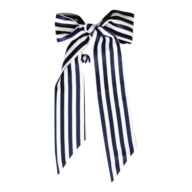 Slip Silk Ribbon & Scrunchie Set, Navy Stripe