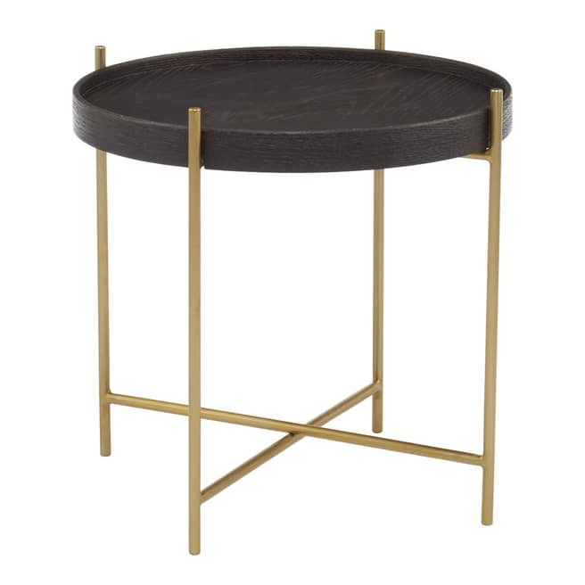 Fifty Five South Lino Side Table, Black / Gold Finish