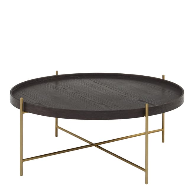 Fifty Five South Lino Side Table, Black / Gold Finish