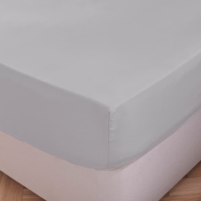 Silentnight Pure Cotton Double Fitted Sheet, Silver