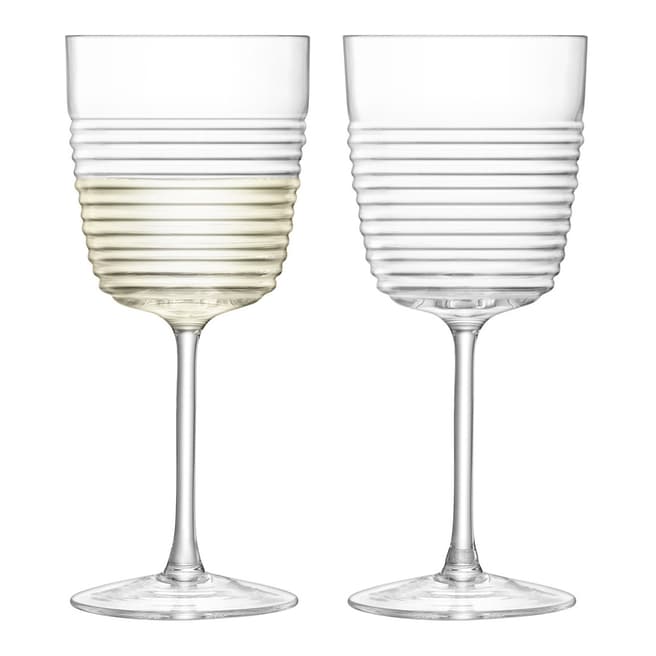 LSA Set of 2 Groove White Wine Glasses, 270ml