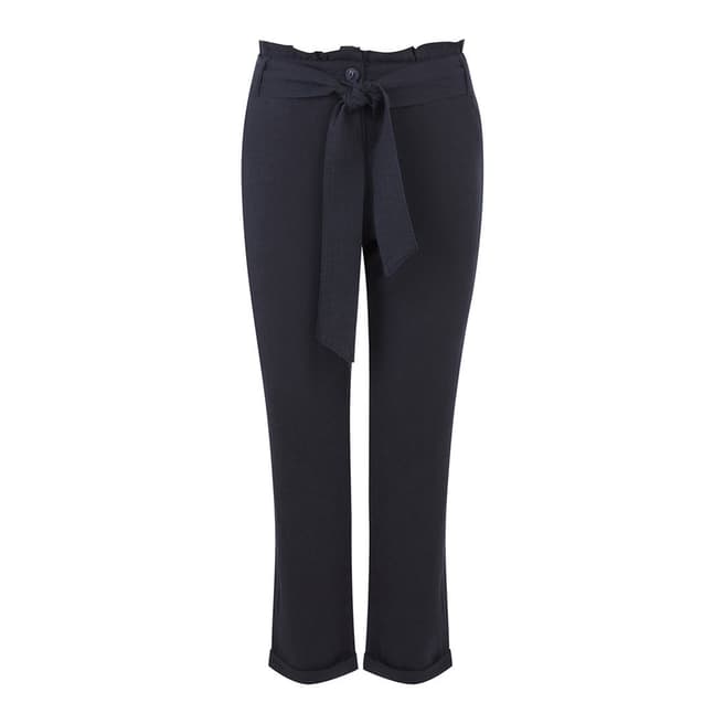 Oasis Navy Frill Peg Trousers