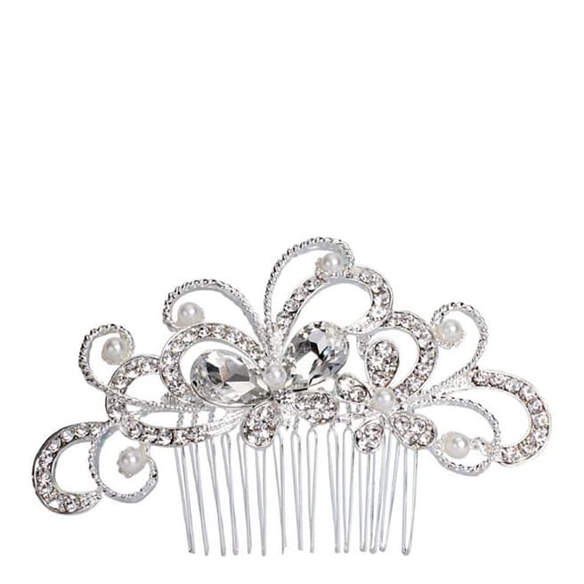 White label by Liv Oliver Silver Pearl & Crystal Hair Piece
