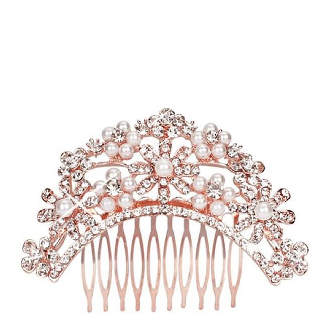 White label by Liv Oliver Rose Gold Plated Crystal Hair Piece