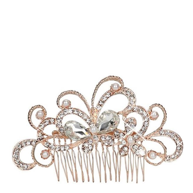 White label by Liv Oliver Rose Gold Plated Crystal Hair Piece